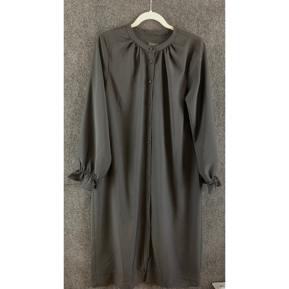J.Crew Women's Black Dark Academia Schoolhouse Victorian Shirt Dress Tie Waist